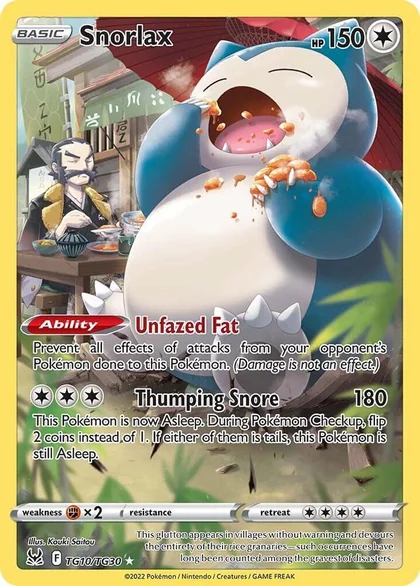 Snorlax — Lost Origin Trainer Gallery TG10/TG30