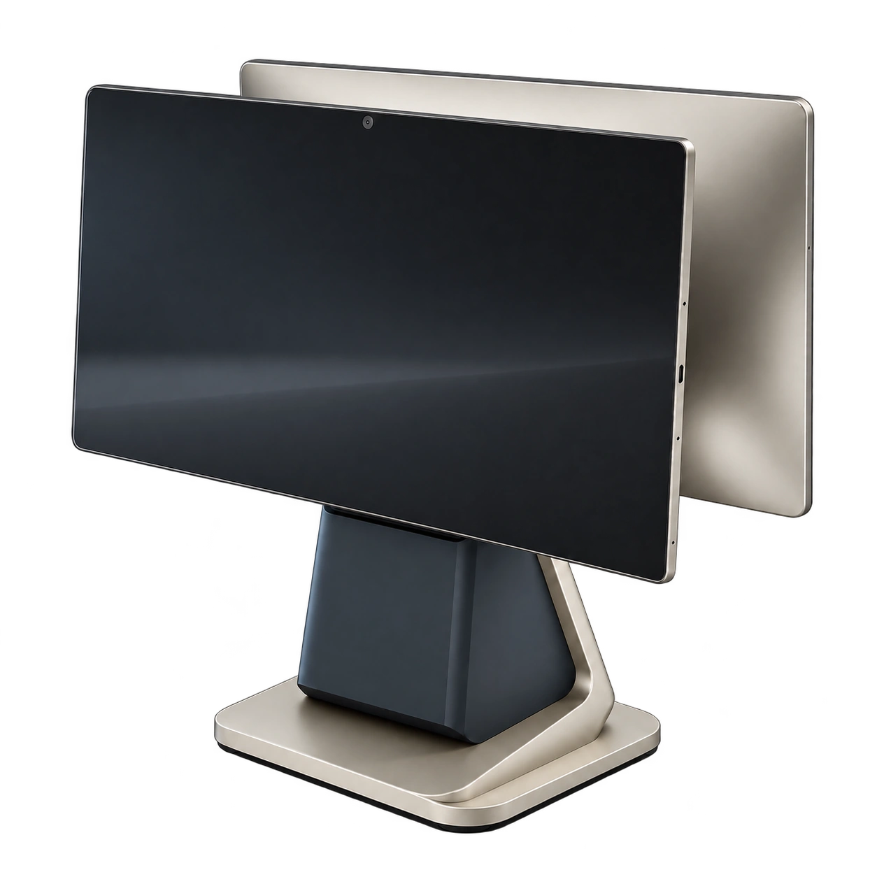 Dual-screen counter terminal with large rear customer display — Customer screen